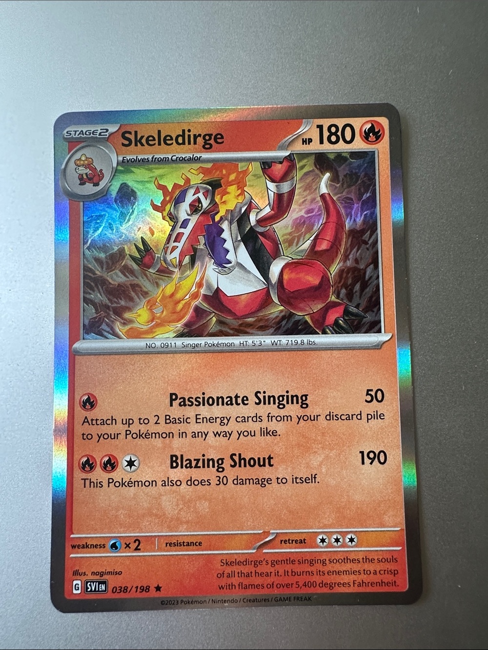Skelederge Pokemon Holo Trading Card